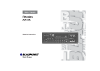 Blaupunkt Rhodos-CC-25 - Owners Manual